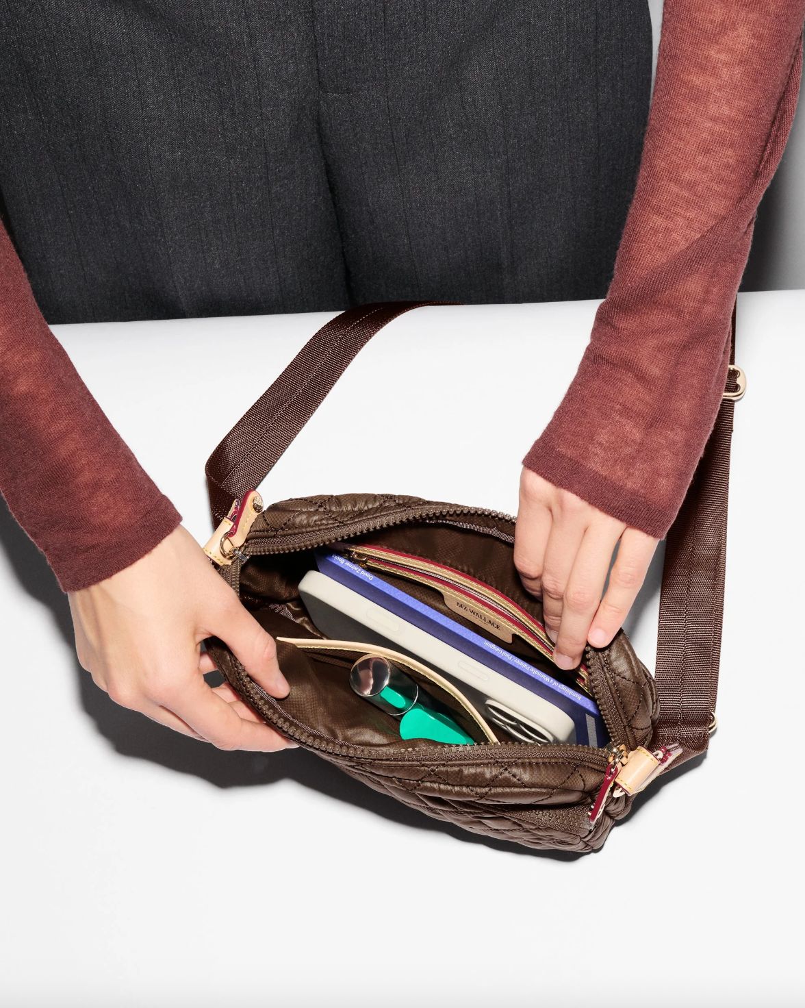 MZ Wallace Small Metro Camera Bag II in Walnut