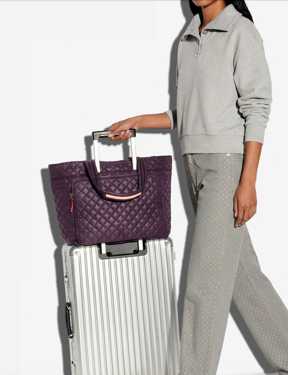 MZ Wallace Large Metro Travel Tote III Raisin