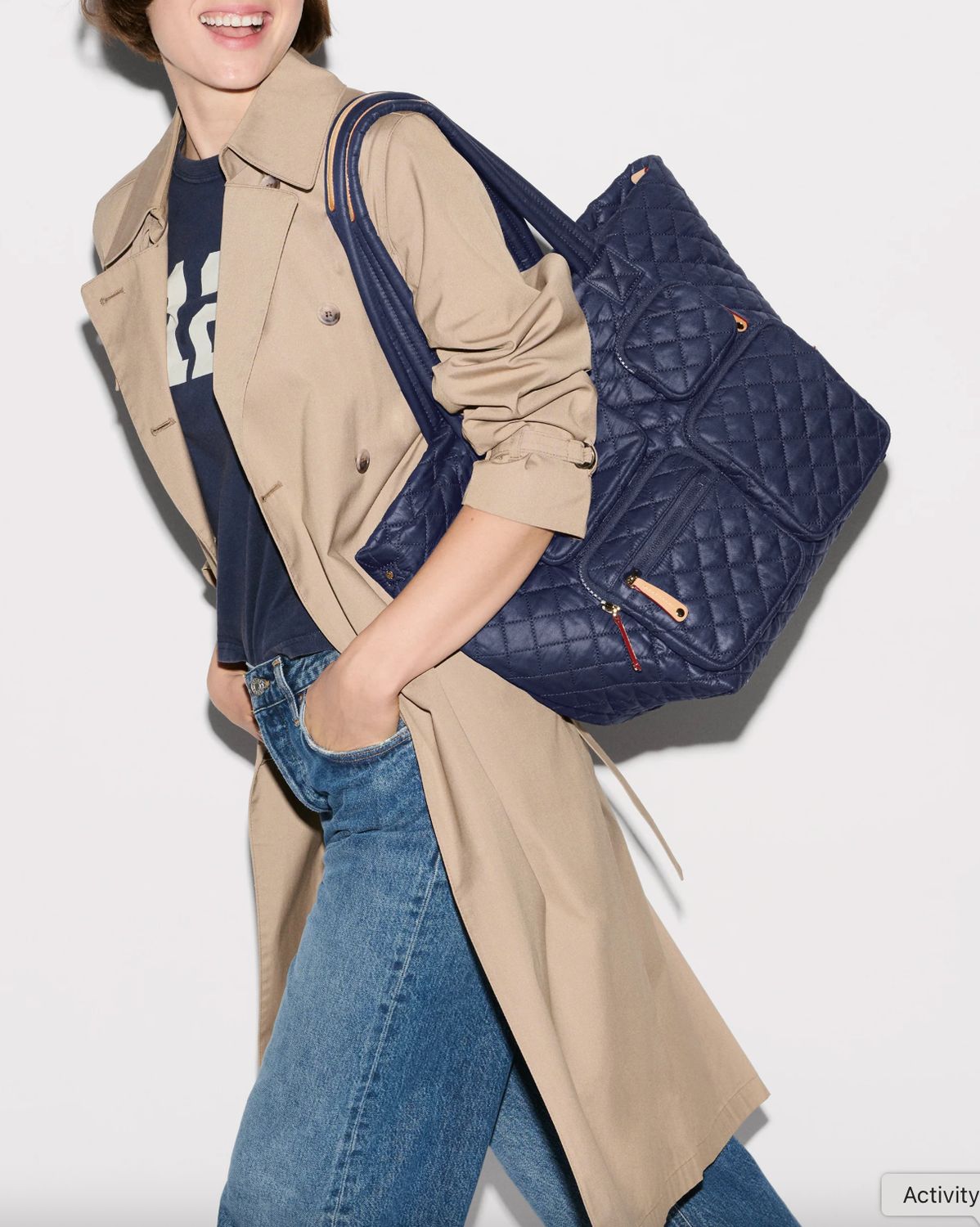 MZ Wallace Medium Metro Travel Tote Navy