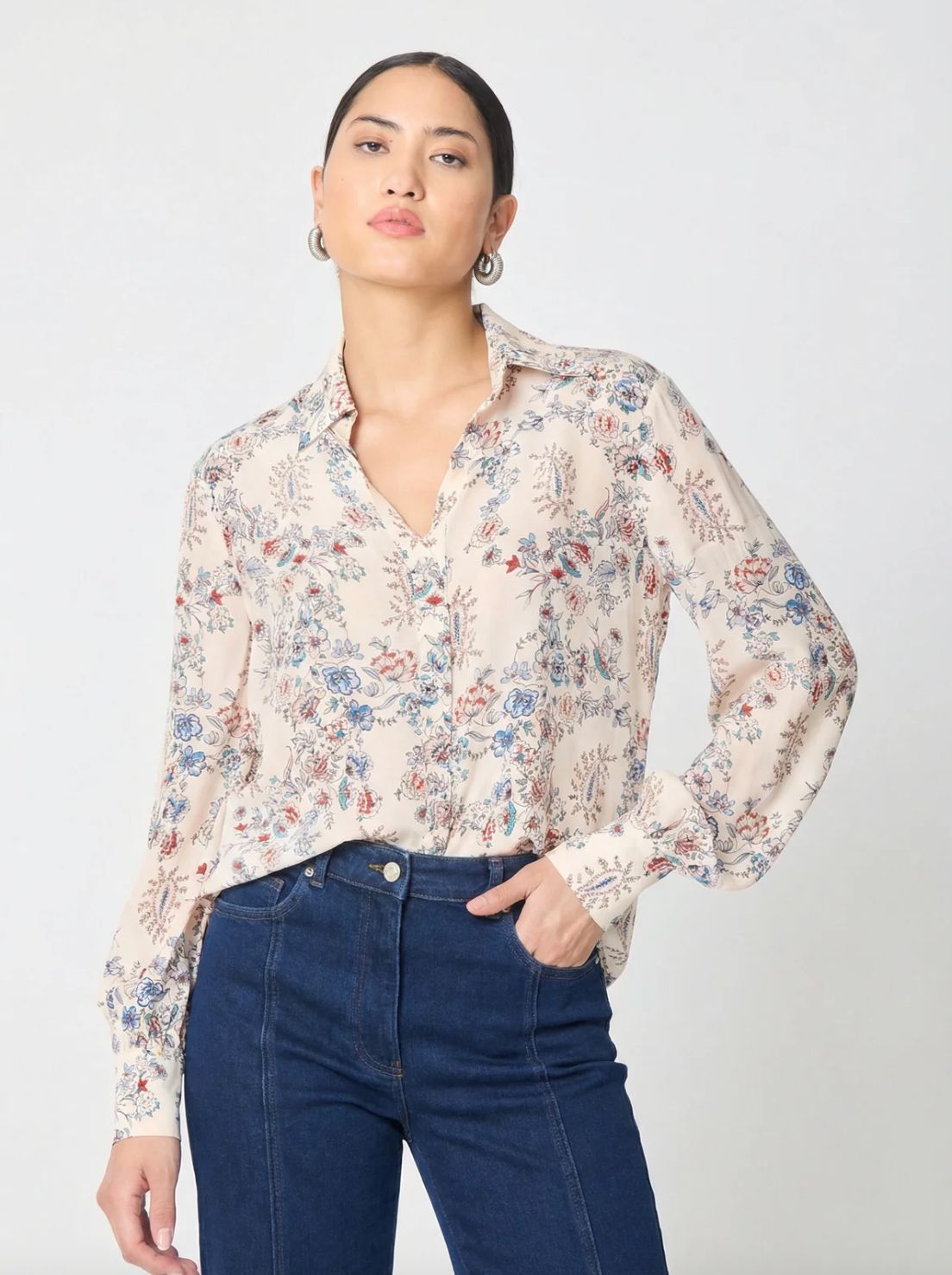 Gilner Farrar Lara Blouse in Windsor Print