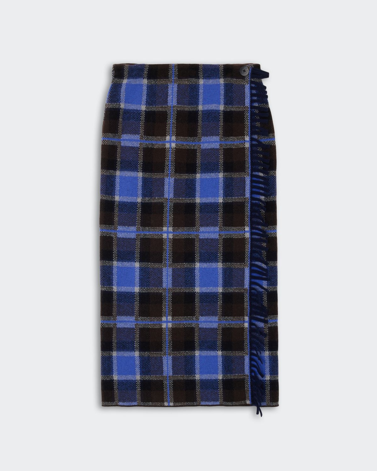 Guest In Residence Wool and Cashmere Tartan Skirt, Color: Reservoir Combo, Size: XS