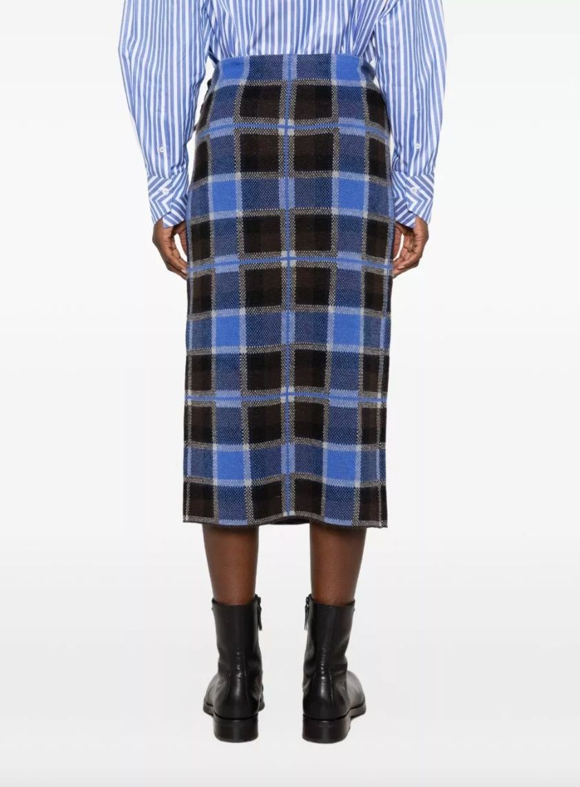 Guest In Residence Wool and Cashmere Tartan Skirt