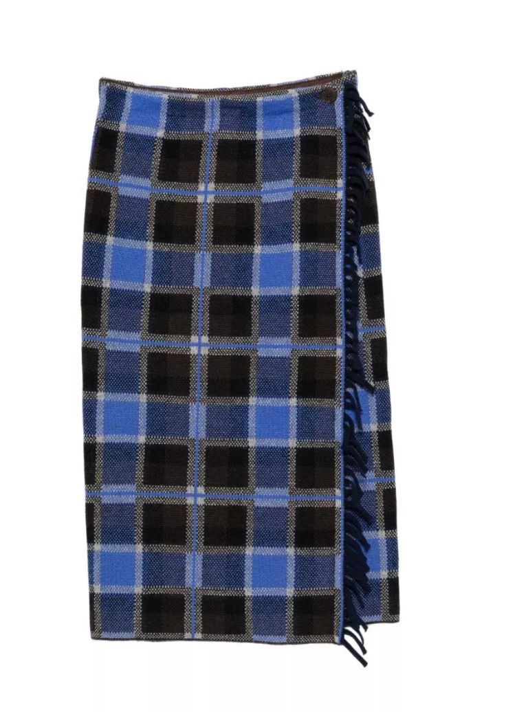 Guest In Residence Wool and Cashmere Tartan Skirt