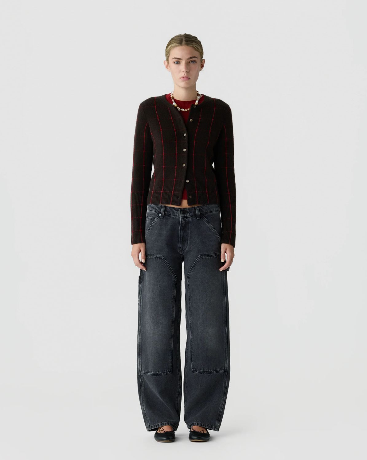 Guest In Residence Jane Checker Cardigan