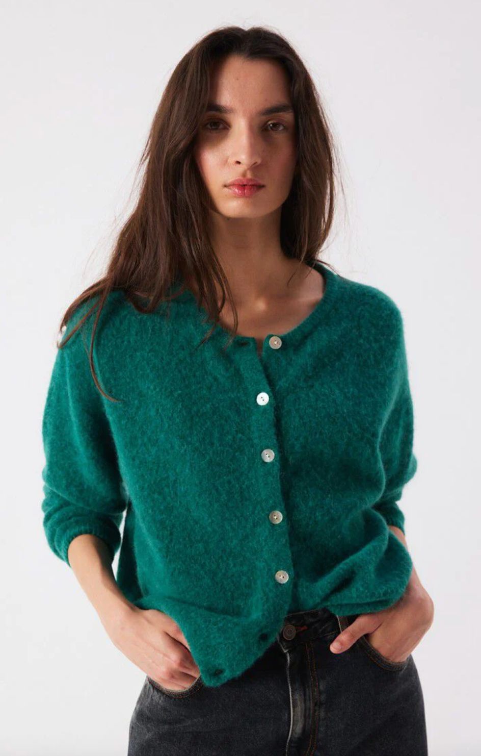 American Vintage Vito Cardigan in Canard Chine