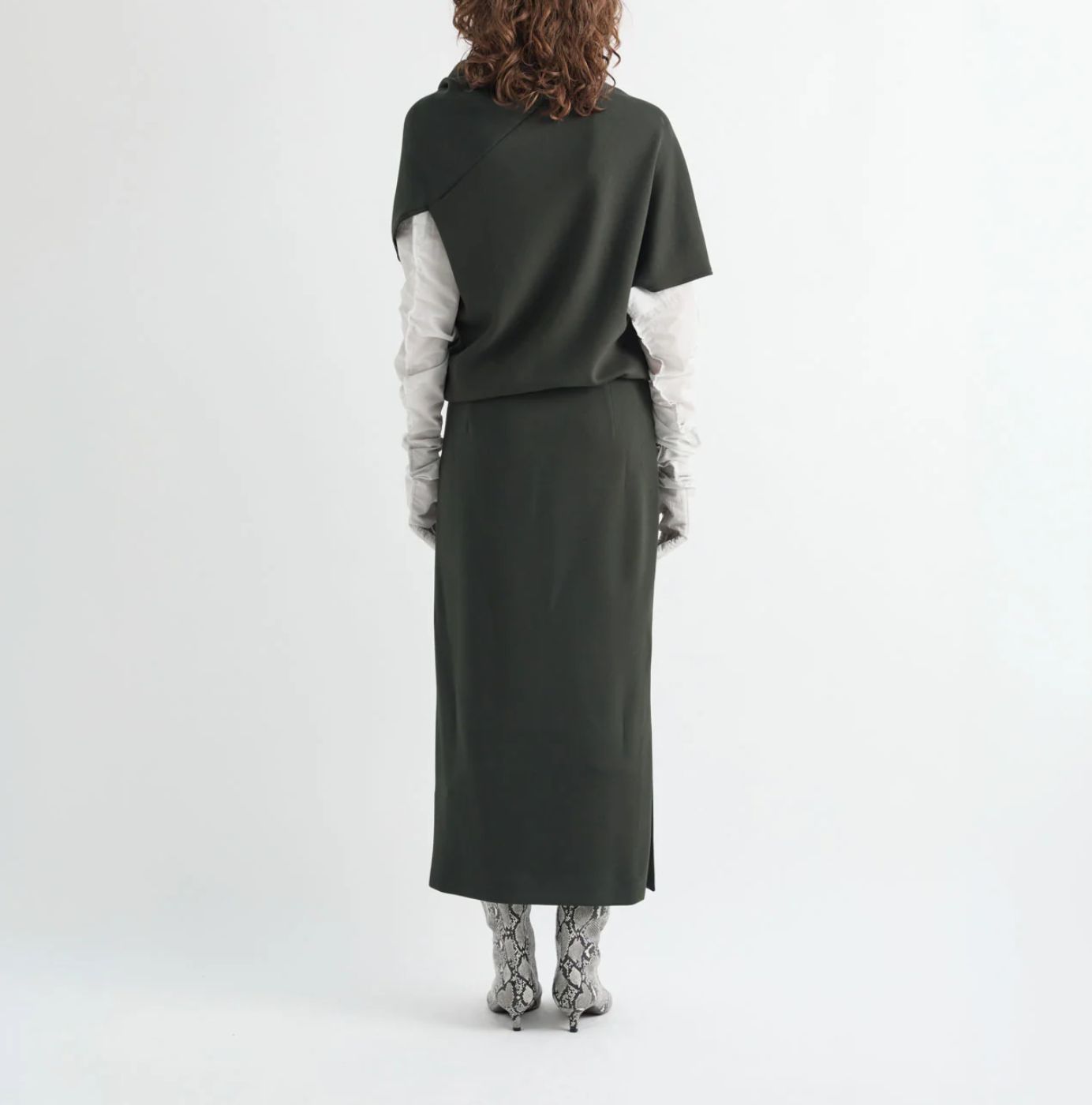 Mei MeiJ Cowl Dress in Forest Green
