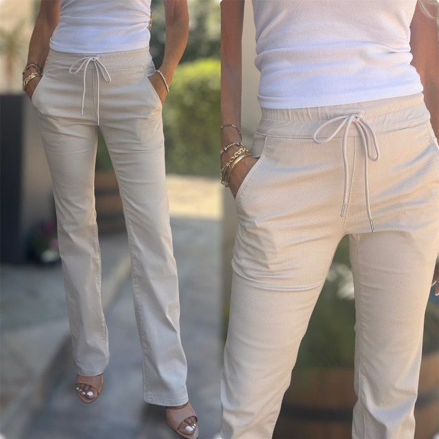 Bevy Flog Loren Pant in Cream Speck