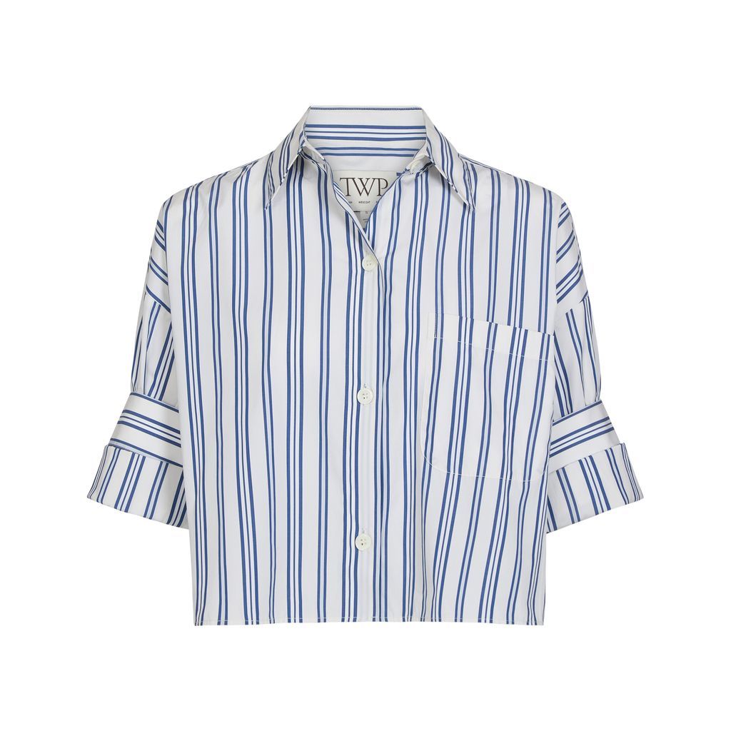 TWP Next Ex in Ivory/Blue Stripe, Color: Ivory/Multi, Size: P