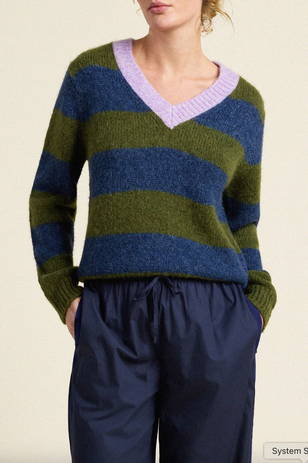 Trovata Chalet V-Neck Stripe Sweater