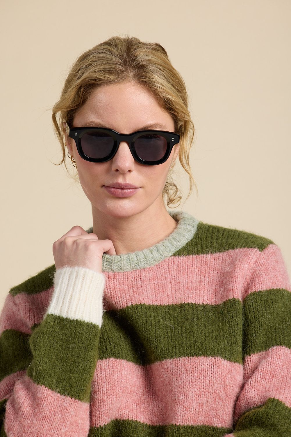 Trovata Cleo Crew Sweater in Pink Stripe