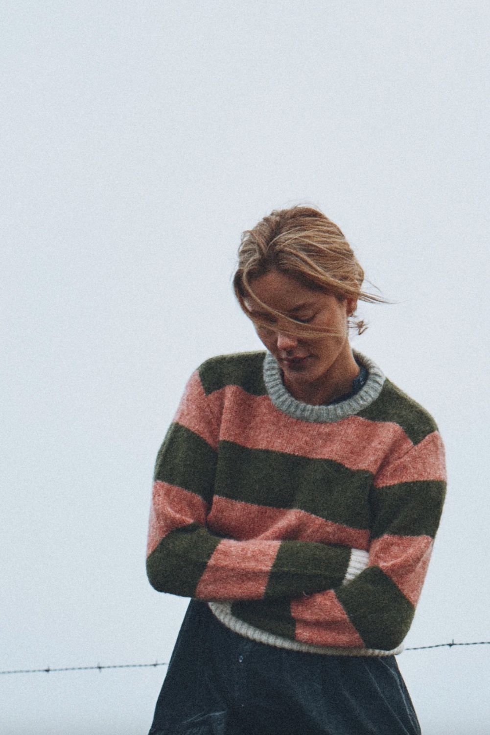 Trovata Cleo Crew Sweater in Pink Stripe