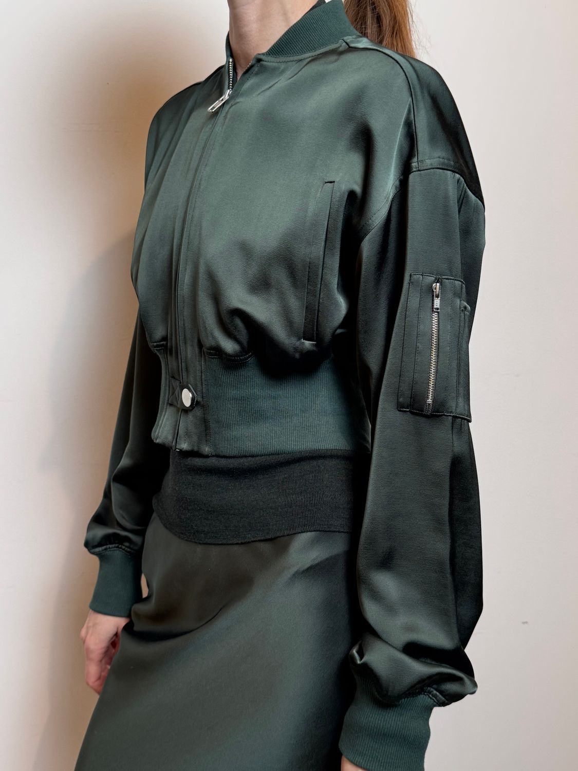 Saint Art Hugh Bomber Jacket in Deep Forest, Color: Deep Forest, Size: XS