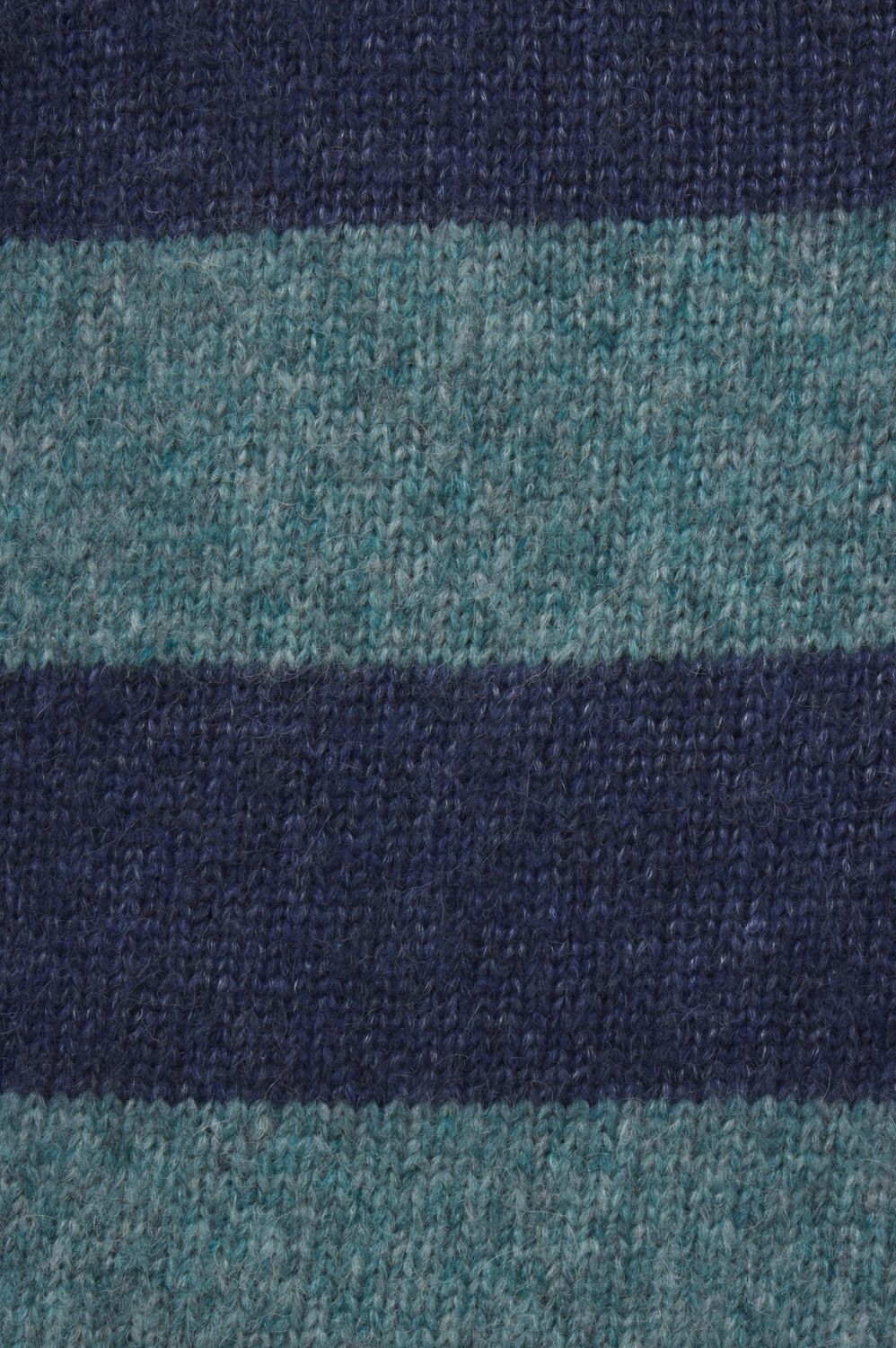 Trovata Chalet V-Neck Indigo Stripe Sweater with Hand Embroidered Flower