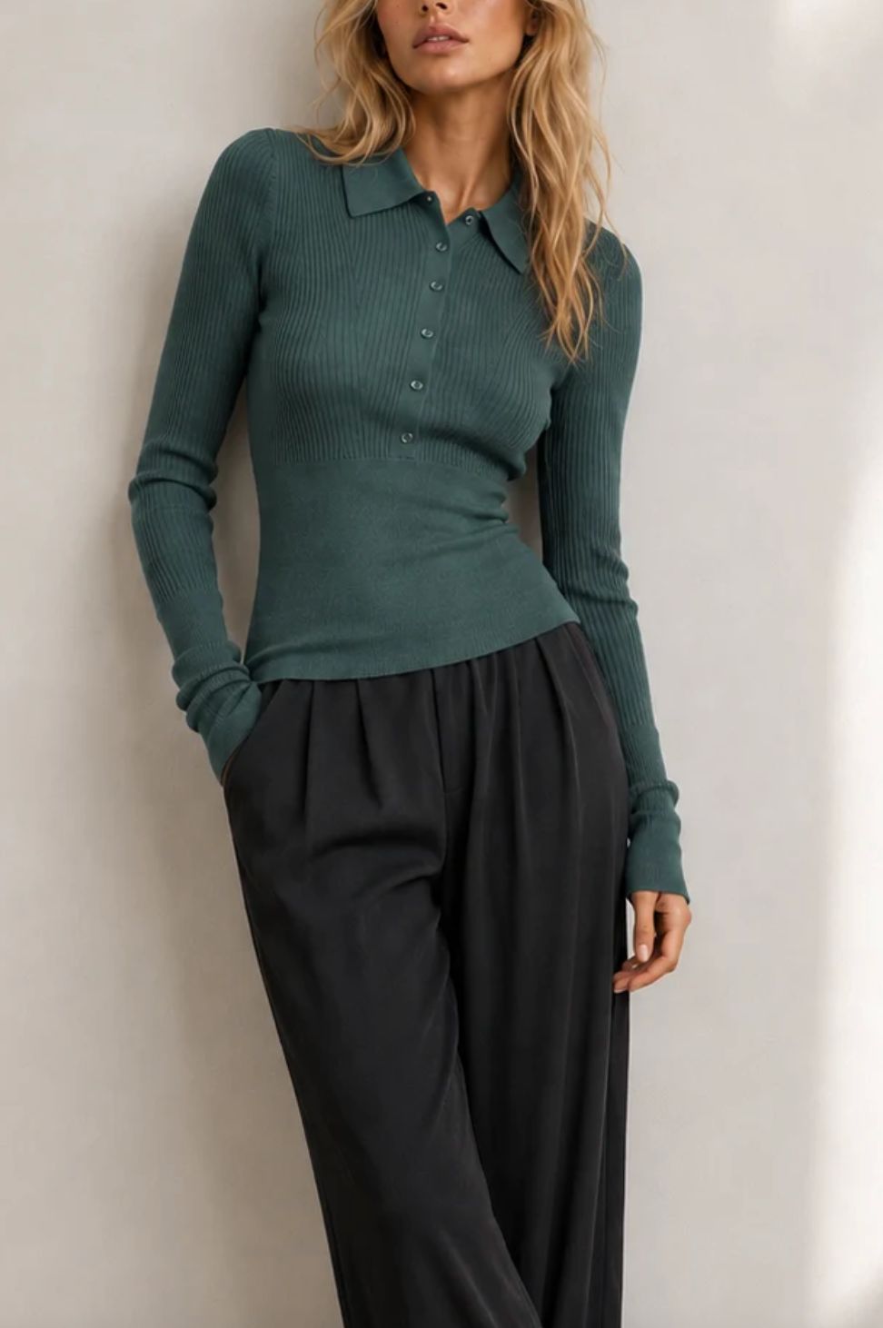 Saint Art Cillian Rib Polo Sweater
