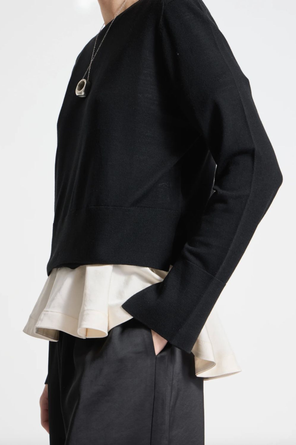 Saint Art Elodie Layered Crewneck in Black