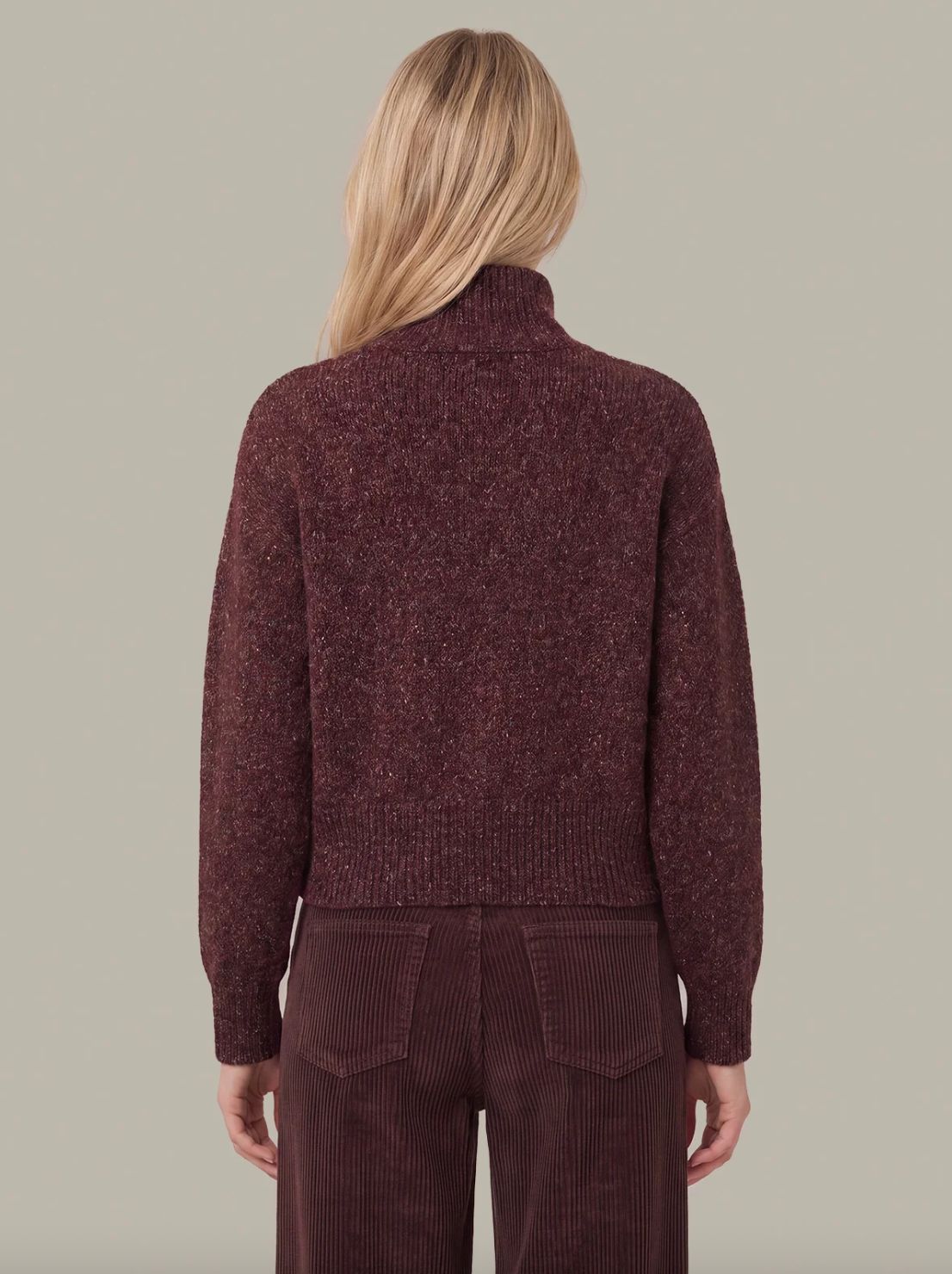 525 Boxy Snap Front Henley Sweater