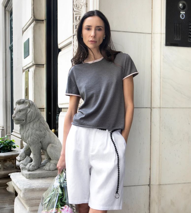 Lao Lao Studios Silk Roll Edge Short Sleeve Tee