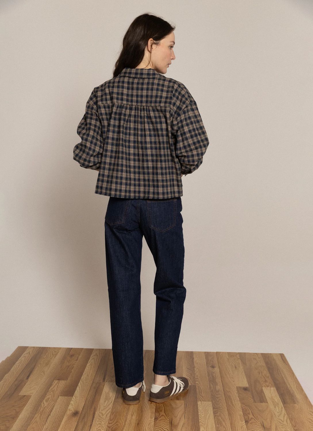 Caydn Navy Plaid Jo Button Down Shirt