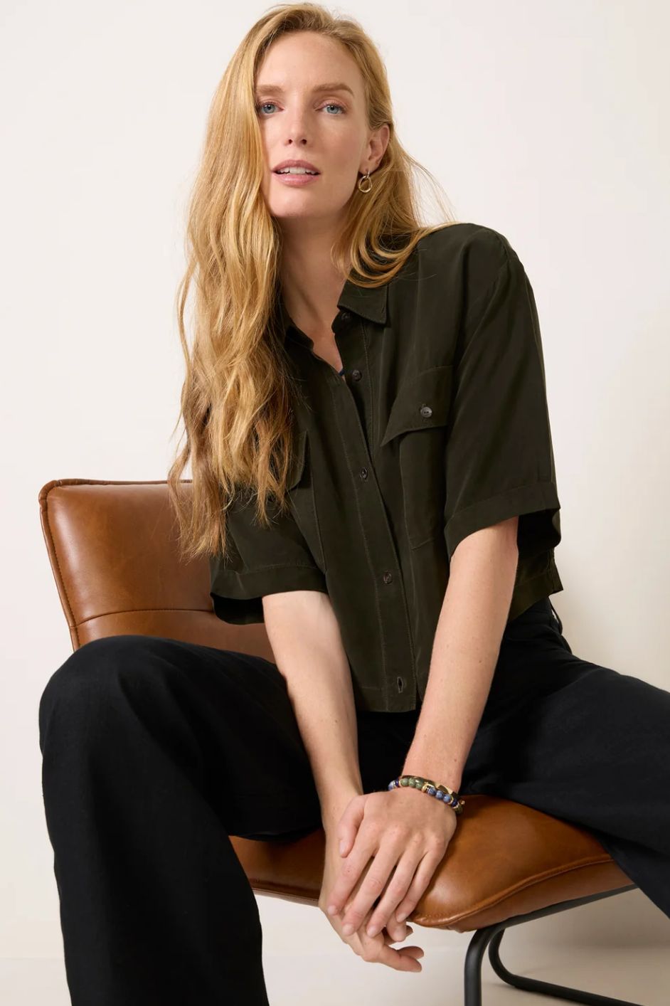 Caydn Katie Pocket Crop Shirt