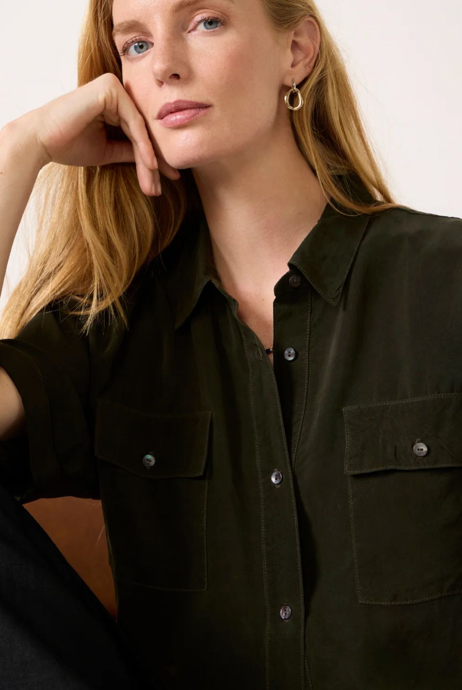Caydn Katie Pocket Crop Shirt