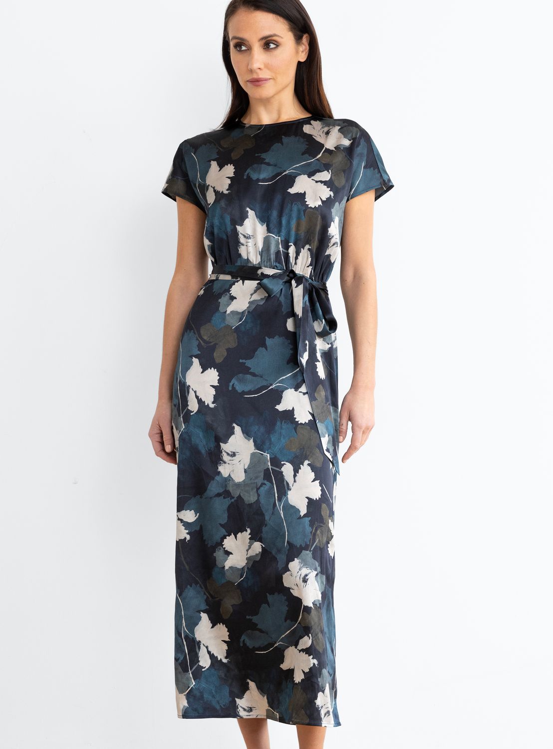 Go Silk Slouch Dress in Mid Moon Floral