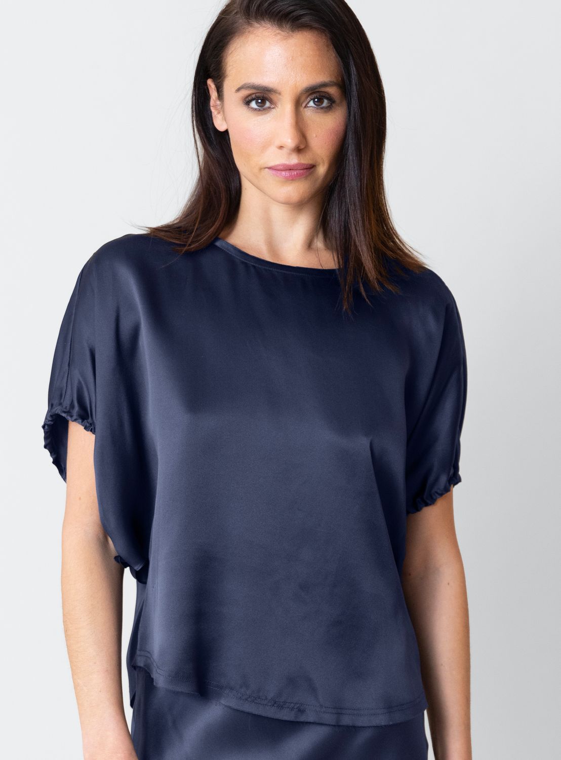 Go Silk In the Cloud Top, Color: Midnight, Size: XS