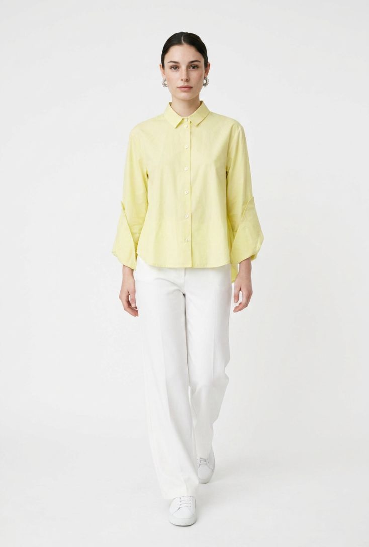 Uli Schneider Taft Midi Blouse in Limoncello