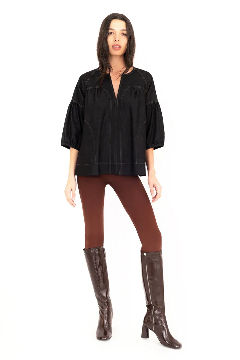 Elaine Kim Evora Top in Black