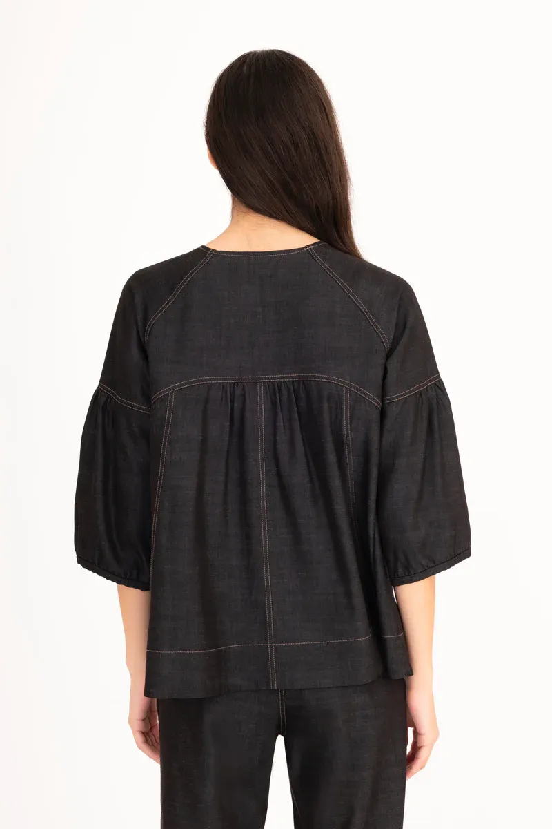 Elaine Kim Evora Top in Black
