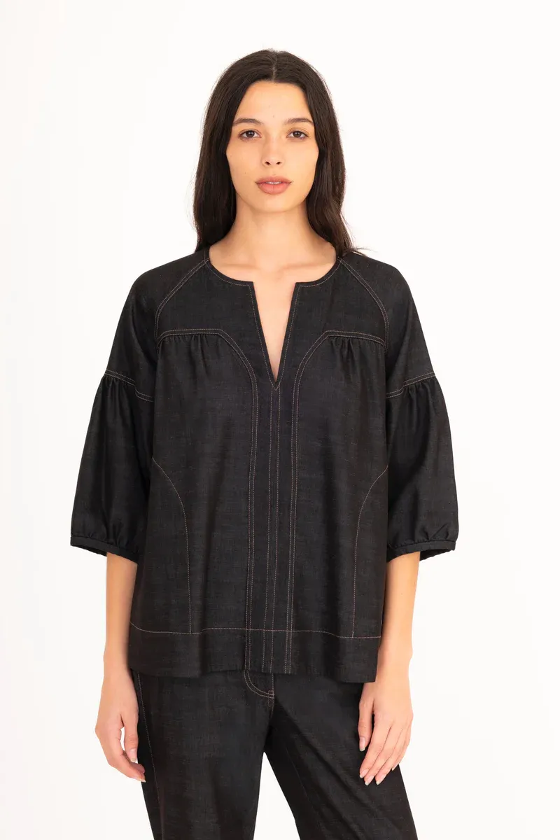 Elaine Kim Evora Top in Black