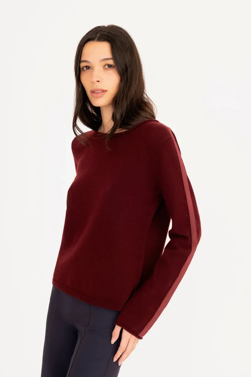 Elaine Kim Elle Sweater in Garnet