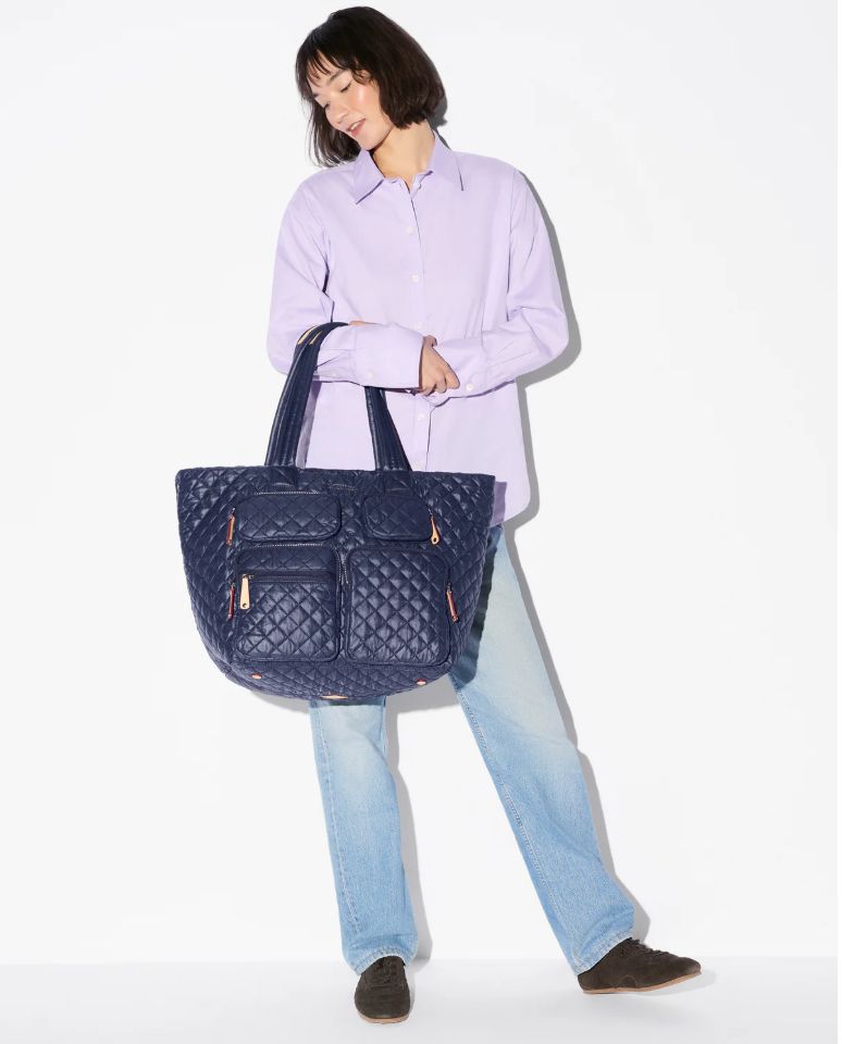MZ Wallace Large Metro Travel Tote Navy