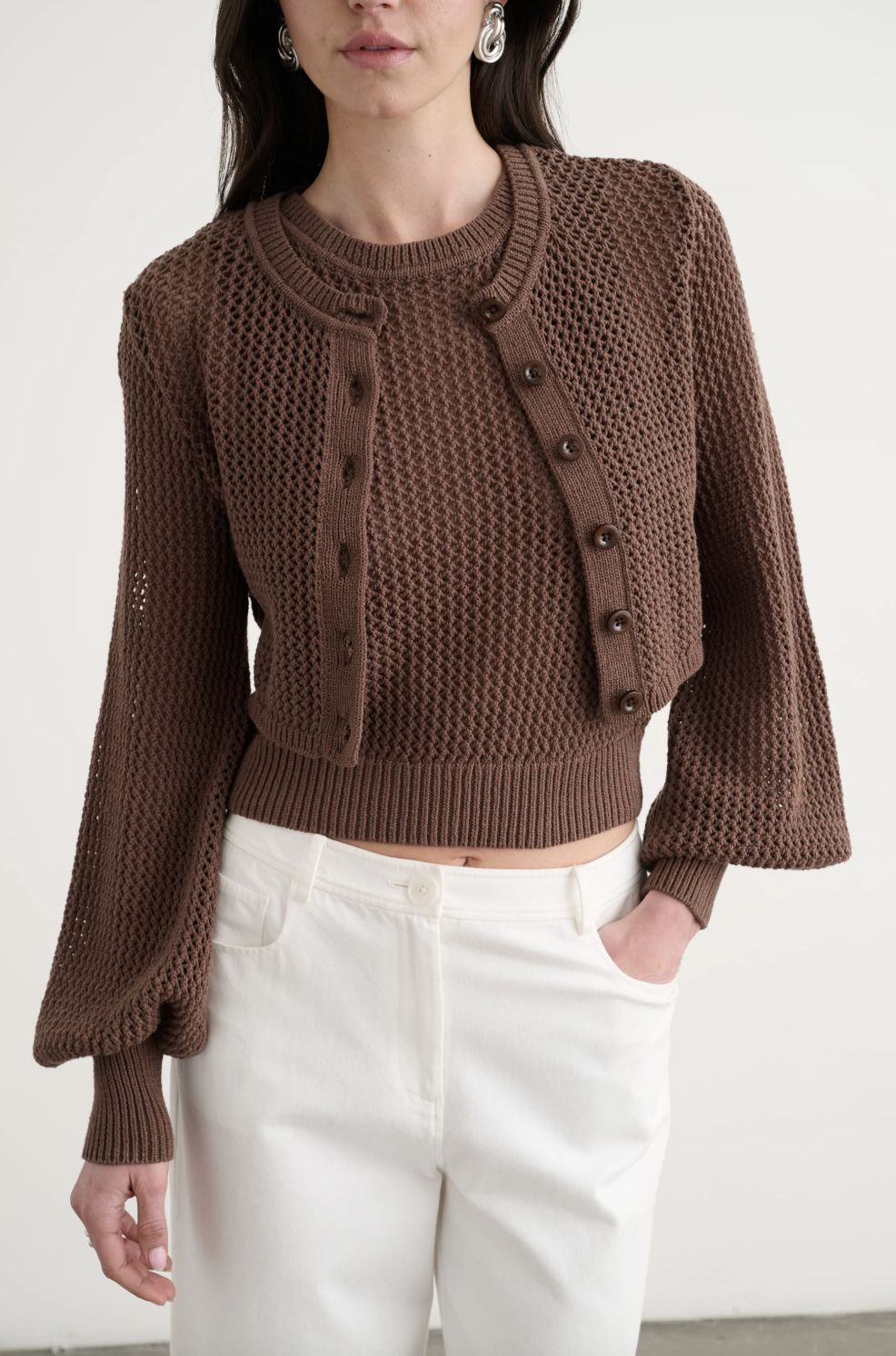 Toccin Tori Blouson Sleeve Cardigan