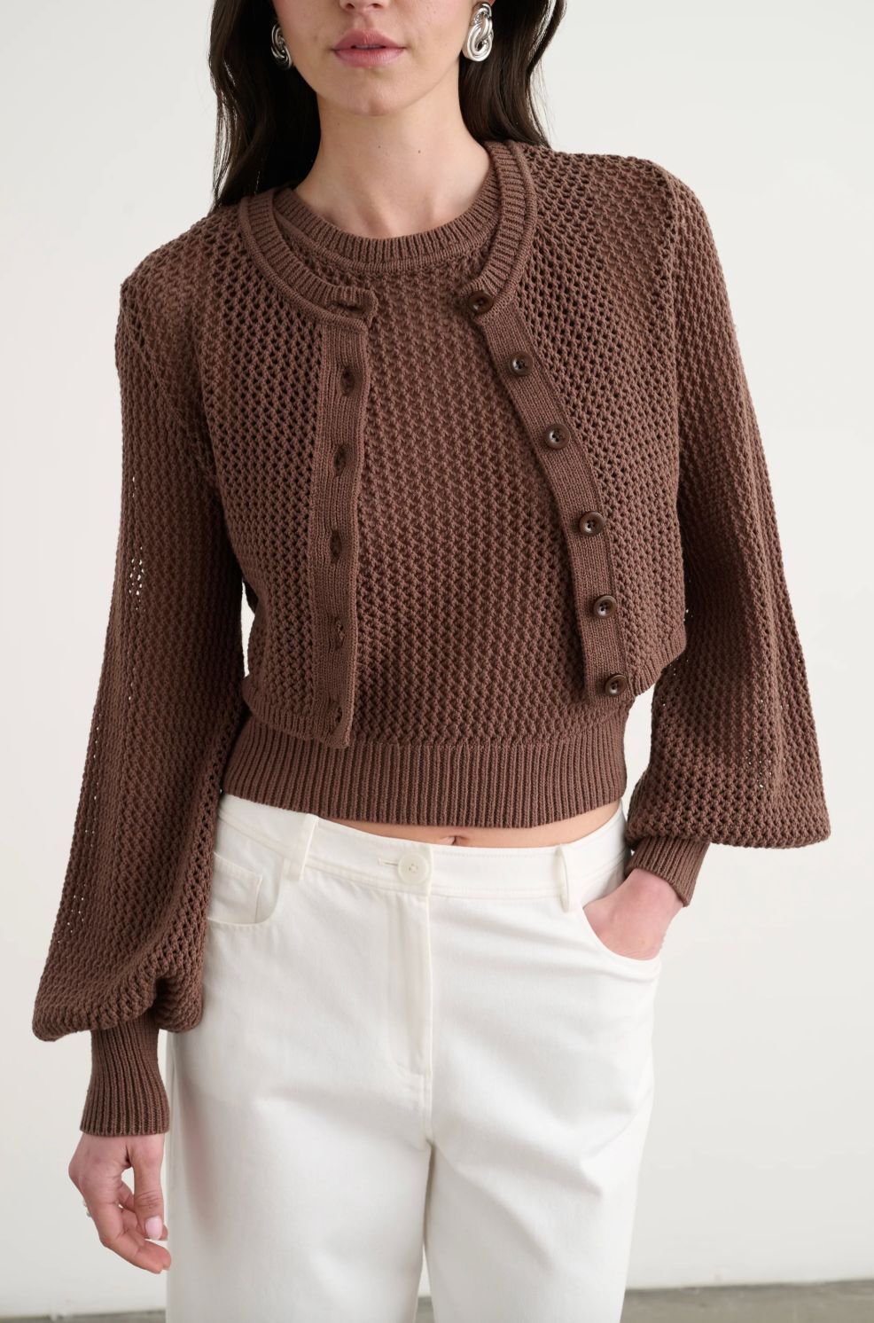 Toccin Tori Blouson Sleeve Cardigan