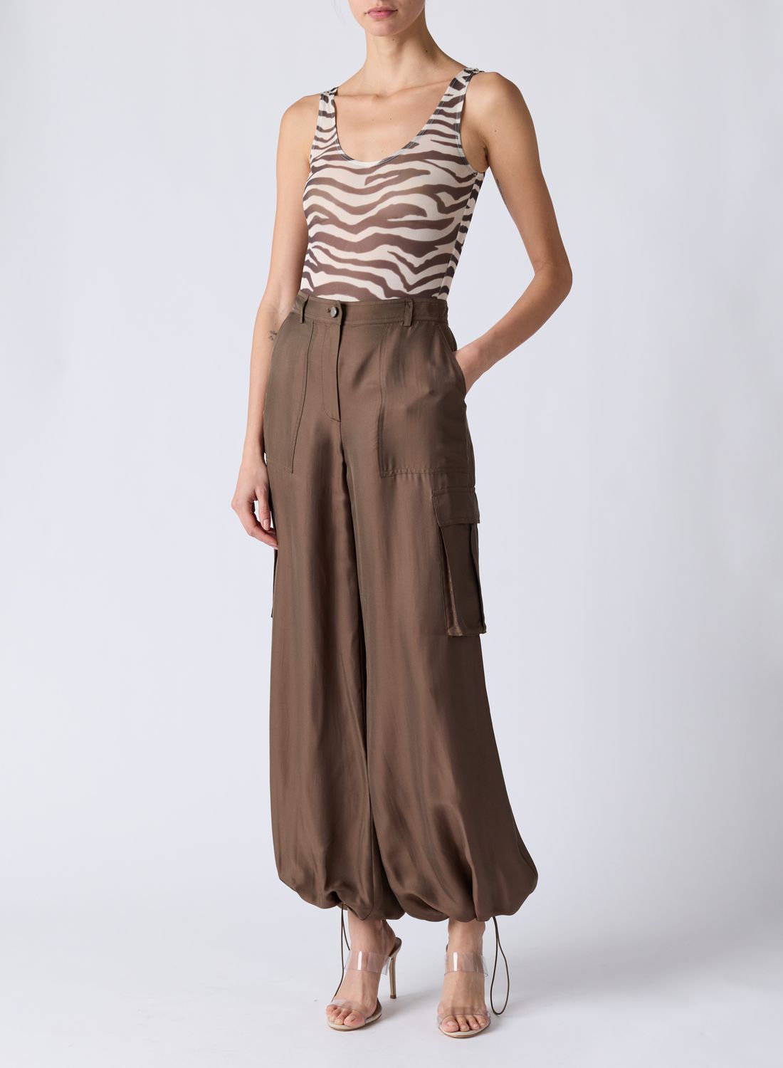 Toccin James Cargo Pant in Coffee, Color: Coffee, Size: 0