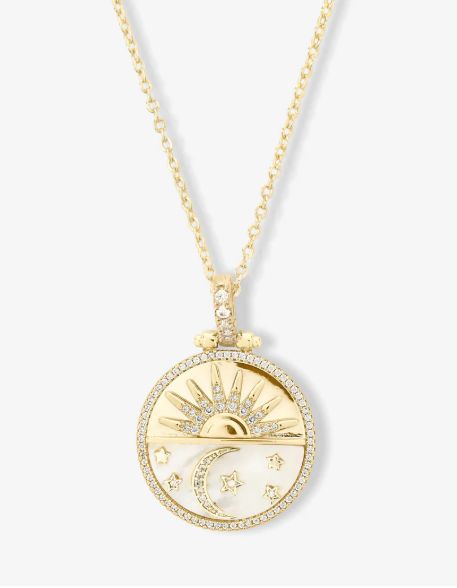 Melinda Maria New Beginnings Medallion Necklace in Gold