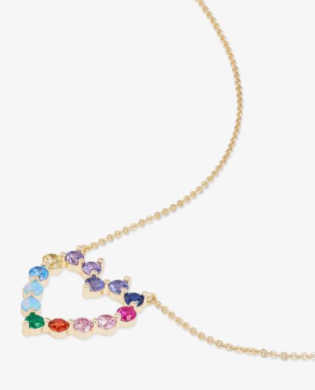 Melinda Maria She's an Icon Baby Heart Necklace Rainbow