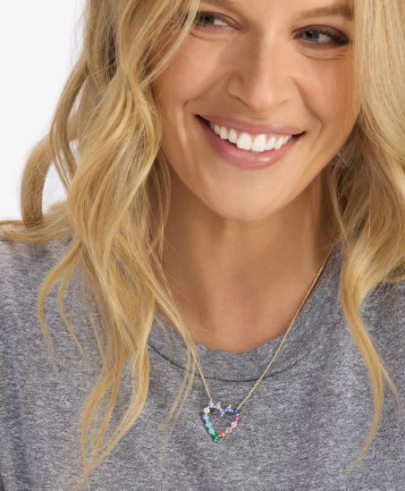 Melinda Maria She's an Icon Baby Heart Necklace Rainbow