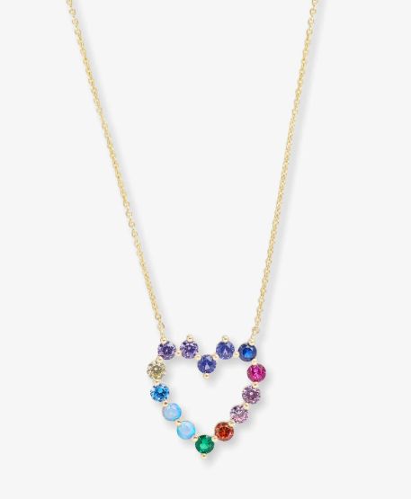 Melinda Maria She's an Icon Baby Heart Necklace Rainbow