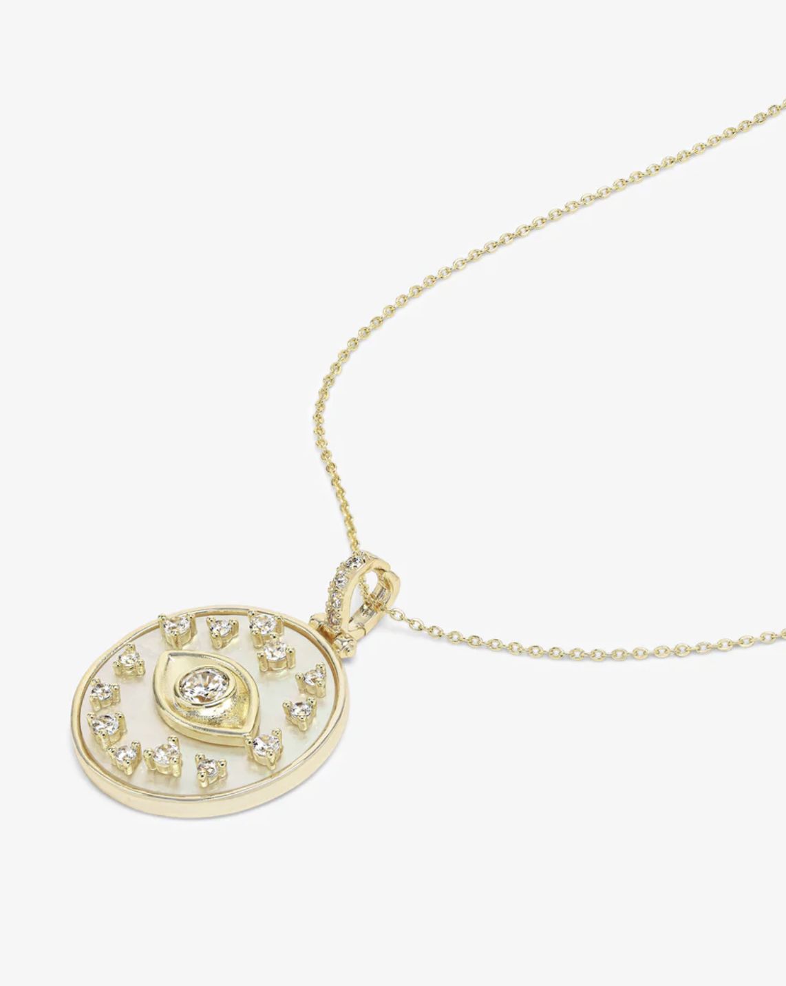 Melinda Maria Evil Eye Medallion Necklace