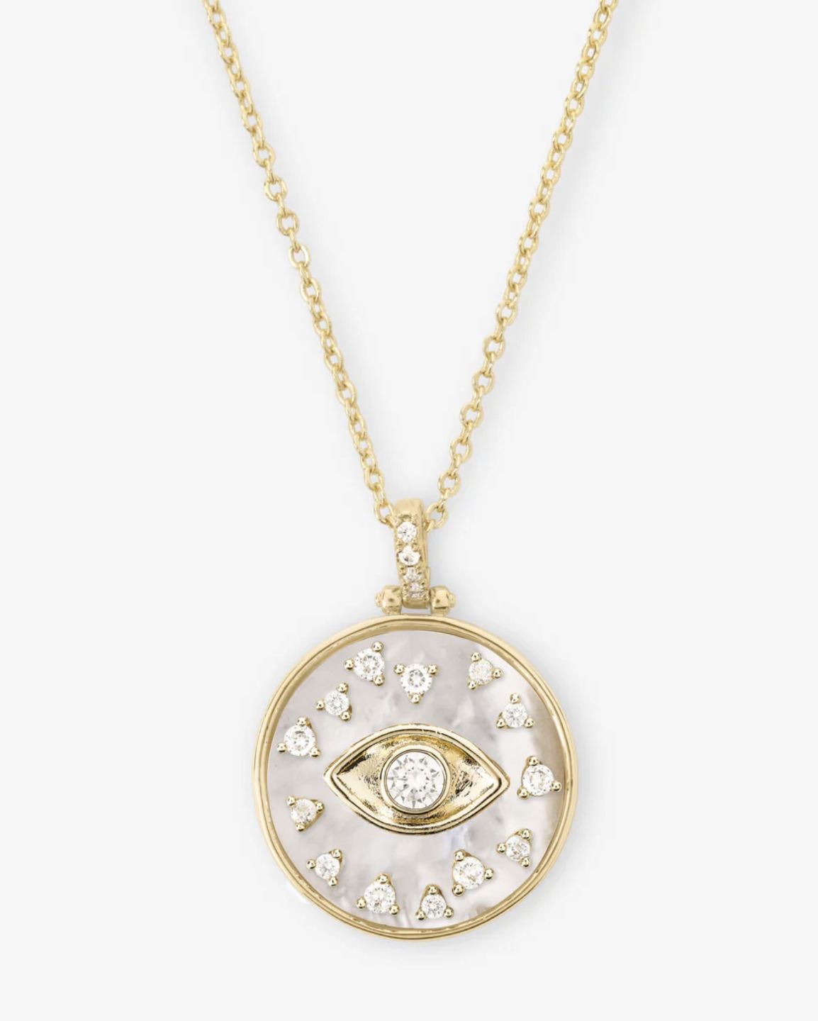 Melinda Maria Evil Eye Medallion Necklace