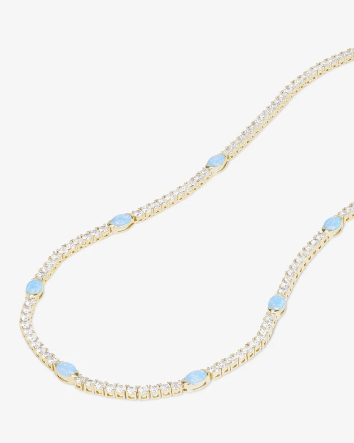 Melinda Maria The Maven Tennis Necklace Gold Opal 16"