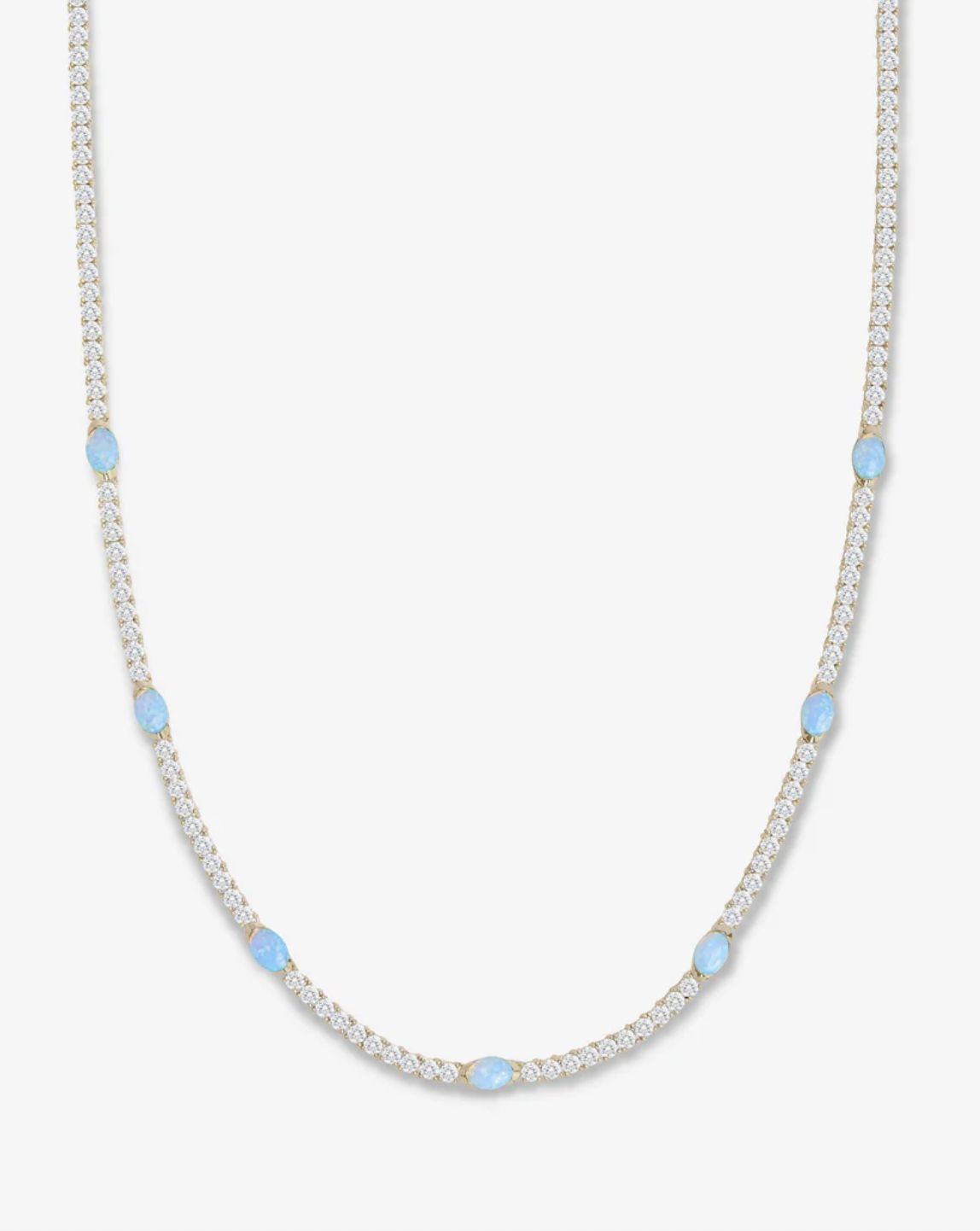 Melinda Maria The Maven Tennis Necklace Gold Opal 16"