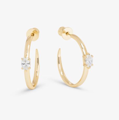 Melinda Maria She's on Point Hoops in Gold