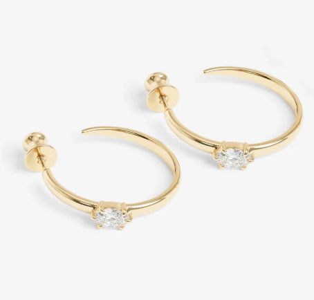 Melinda Maria She's on Point Hoops in Gold