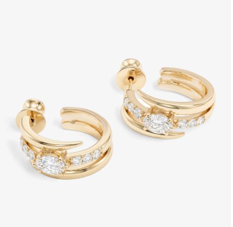 Melinda Maria She's on Point Lasso Huggie Earring in Gold