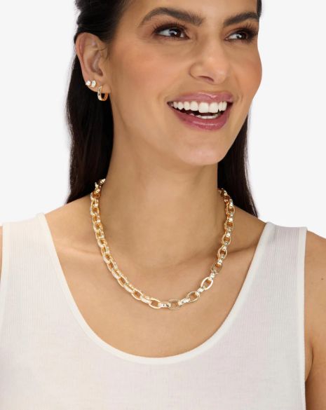 Melinda Maria Ashley Chain Link Necklace in Gold 18"
