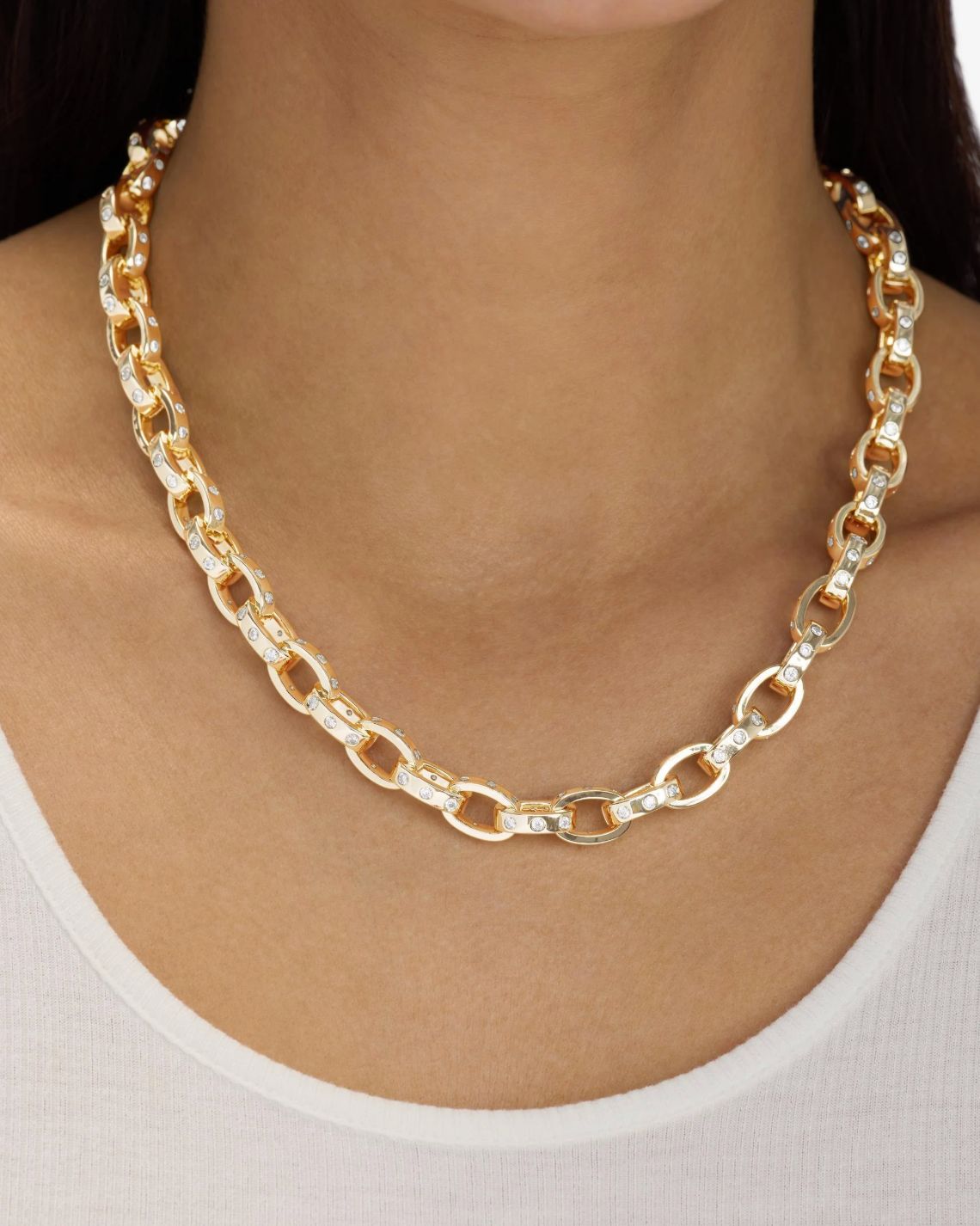 Melinda Maria Ashley Chain Link Necklace in Gold 18"