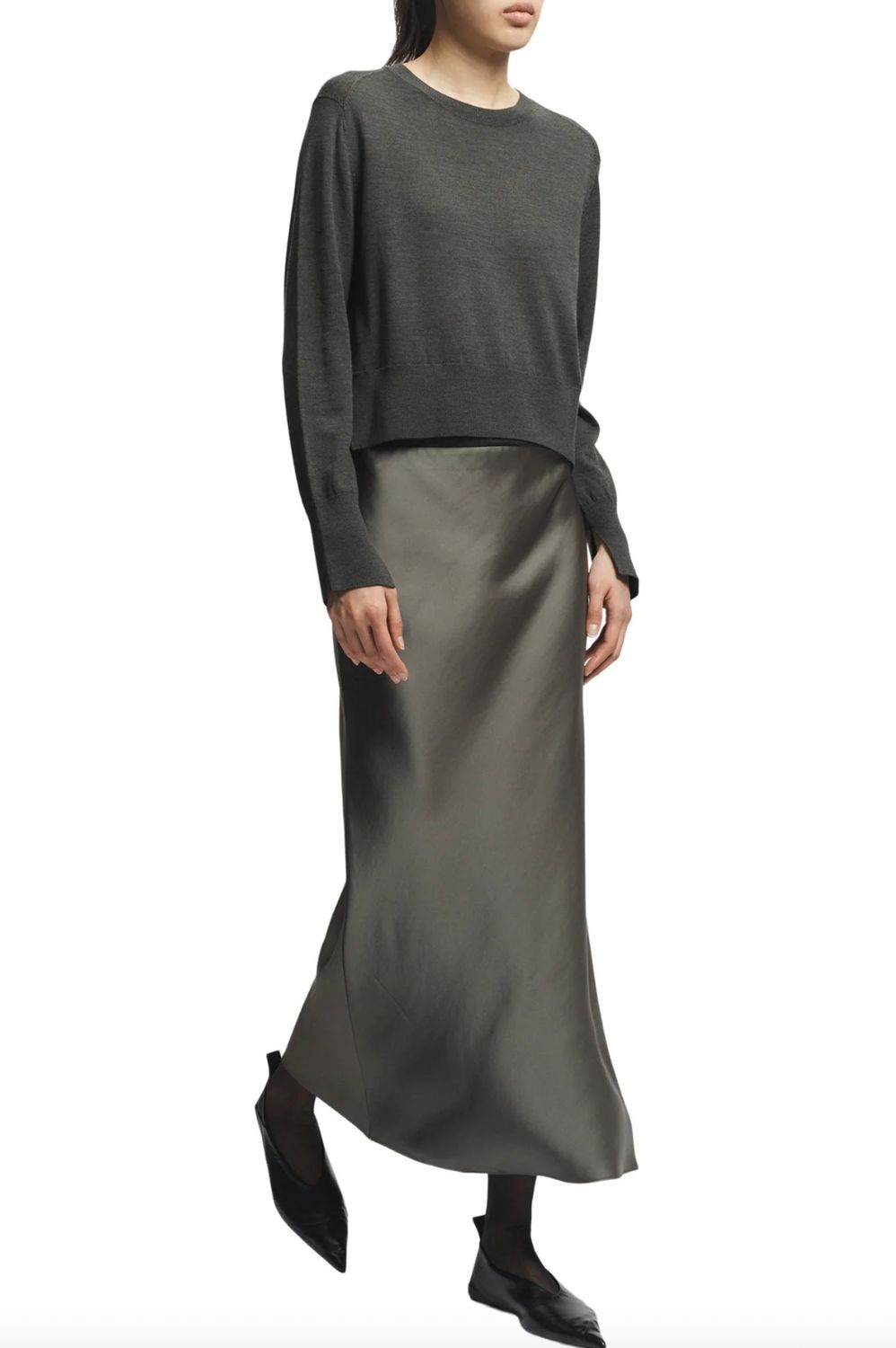 Saint Art Elodie Layered Crewneck in Olive