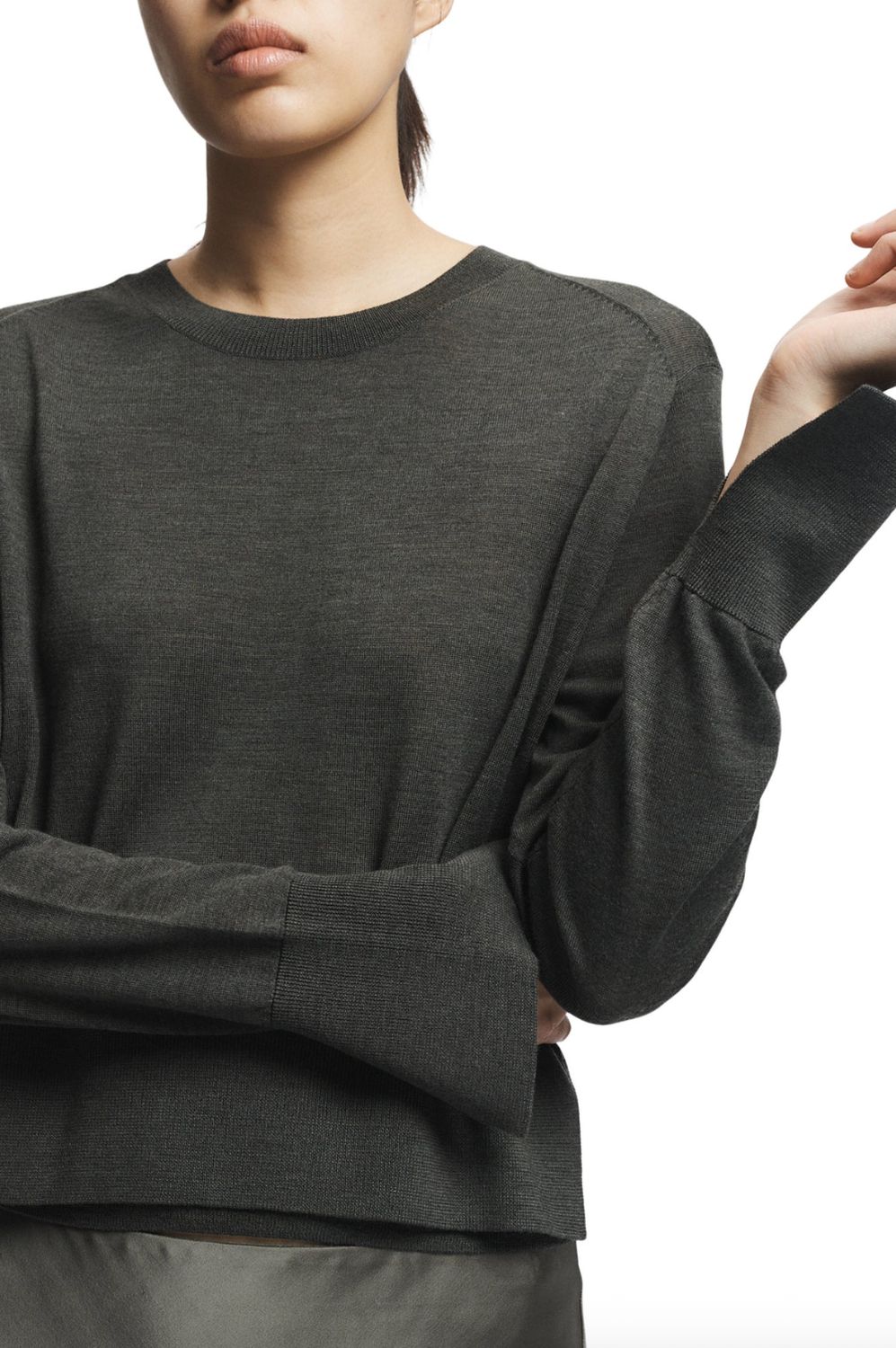 Saint Art Elodie Layered Crewneck in Olive